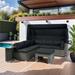 Latitude Run® Maie 7-Piece Patio Furniture Set w/Retractable Canopy Wicker Rattan Sectional Sofa Set in Gray | Wayfair