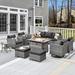Red Barrel Studio® Bobia 7 - Person Outdoor Seating Group w/ Cushions Synthetic Wicker/All - Weather Wicker/Wicker/Rattan in Black | Wayfair