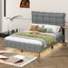 Mercer41 Sajid Platform Bed Upholstered/Velvet, Metal in Gray | 47 H x 56.3 W x 81.7 D in | Wayfair 87EAA8BABF1F411DB1ED81C4045C7F9E