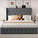 Ebern Designs Hicksley Bed Upholstered, Wood in Gray | 50.3 H x 80.4 W x 85.4 D in | Wayfair DCC19E1F6EBC42B7934FEDE0B0B09602