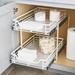 Rebrilliant Dual Slide 2 Tier Under Sink Pull Out Drawer Metal in Gray | 16.5" H x 15" W x 20.8" L | Wayfair REBR2123 39311609