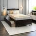 Latitude Run® Twin Platform Storage Bed Wood Bed Frame w/ Two Drawers & Headboard Wood in Brown | 37.5 H x 41.7 W x 79.5 D in | Wayfair