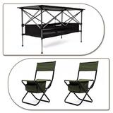 Arlmont & Co. Sistina Rectangular 2 - Person 46.45" L Outdoor Picnic Table Wood/Metal in Green/Black | 46.45 W x 27.55 D in | Wayfair
