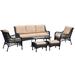 wendeway Outdoor Furniture Sets 3 Seater Sofa w/ 1 Coffee Table in Black/Brown | Wayfair GFNPOT-W1889P163573