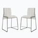 Wenty Set Of 2 Leatherette Counter Hight Chairs In White & Chrome Upholstered/Leather/Metal/Faux leather in Gray/White | Wayfair WFYUKI99923A