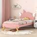 Ivy Bronx Wooden Cute Bed w/ Unicorn Shape Headboard Wood in Pink/Black | 52 H x 57.1 W x 78.1 D in | Wayfair 69A7EDDF84BF4875B6E93151BD4997F6