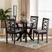 Wholesale Interiors Baxton 4 - Person Dining Set Wood/Upholstered in Brown | 29.9 H x 35.4 W x 35.4 D in | Wayfair 244-1421-9406-10900-WF