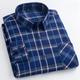 Men's Shirt Button Up Shirt Casual Shirt Plaid Shirt Overshirt Navy Blue Royal Blue Blue Long Sleeve Plaid / Check Lapel Fall Winter Outdoor Daily Wear Clothing Apparel Front Pocket