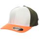 Flexfit 3-Tone Baseball Cap, Neonorange/White/Olive, L/XL