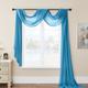 Luxury Window Scarf Sheer Voile Elegant Topper Long Window Valance Solid Window Treatment Swags Drapes for Window Ceremony Wedding Canopy Bed