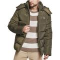 Urban Classics Herren Hooded Puffer Jacket with Quilted Interior Jacke, Dark Olive, M