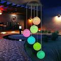 lumières solaires extérieures étanche coloré led boule lumière lampe suspendue extérieure balcon jardin patio chambre décoration carillon éolien lumière ip65 led lumière solaire de jardin