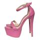 Femme Sandales Chaussures sexy Grandes Tailles Soirée Boucle Talon Aiguille Bout ouvert Sexy Cuir Boucle Noir Rose Rouge