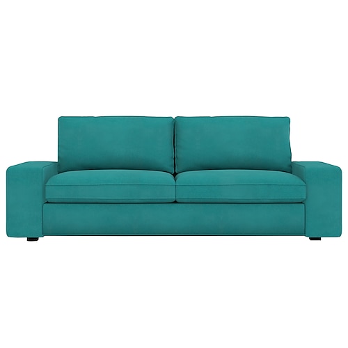 Samt-Sofa-Bezug für 3-Sitzer einfarbige gestepptes Samtüberzüge Image