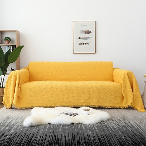 Sofabezug Sofadecke einfarbig Couchbezug Couchschutz Sofaüberwurf waschbar für Sessel/Wohnzimmer/3 Sitzer/4 Sitzer/L-Form Sofaklassische geprägte Polyester / Baumwollmischung Überzüge Image