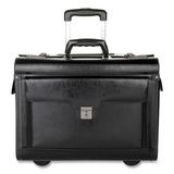 STEBCO BZCW546110-BLACK 19 in. x 9 in. x 15.5 in. Leather Catalog Case on Wheels - Black