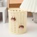 Cute Cartoon Rattan Pen Holder - Perfect Desktop Organization for Students and Makeup Brush Storage