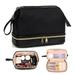 Large Makeup Bag. Large Makeup Organizer Bag Travel Makeup Bag for Women Daily Double Layer Cosmetic Bag Portable Toiletry Bag