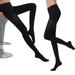 Men & Women Compression Stockings Thigh High Close Toe Pantyhose Pain Relief Socks Black XL