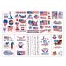 Independence Day Tattoo Stickers USA Flag Temporary Tattoos Pet Protective Film Labor Decorations 10 Sheets