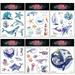 120 Pcs Ocean Animals Temporary Tattoos For Kids Fake Sea Animal Tropical Ocean Fish Shark Dolphin Whale Waterproof Tattoo Stickers Baby Shower Girls/Boys Birthday Party Favor Decoration Supplies Hal