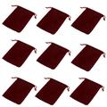 Jewellery Pouches Bags Jewelry for Party Favors Necklace Travel Baby Earphone Drawstring 10 Pcs Red