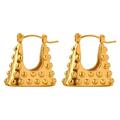 Simpler Style Fashion Personality Design Titanium Steel Gold-Plated Geometric Bag Models Earrings Jewelry Female