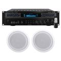 Technical Pro RX113 1500w Home Theater Amplifier Receiver+2) 8 Ceiling Speakers