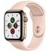 Restored Apple Watch Series 5 40mm GPS Cellular Stainless Steel Gold Case Pink Sport Band (Refurbished)