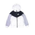 Nike Windbreaker Jackets: Gray Color Block Jackets & Outerwear - Kids Girl's Size Medium