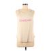 Bebe Sport Active Tank Top: Tan Activewear - Women's Size Large