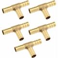 5pcs Connecteur Barbed Fitting T Type Tuyau Carburant Joiner d'eau Raccords De Tuyauterie Coupleur