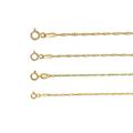 Solid 14K Gold Singapore Chain Necklace, Delicate Dainty Layered Necklace