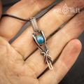 Apatite Copper Necklace For Women, Unique Girlfriend Gift, Wire Wrapped Handmade Jewelry, Strength Crystal