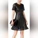 Michael Kors Dresses | Black Faux Leather Fit And Flare Dress Sz 4 | Color: Black | Size: 4