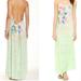 Free People Dresses | Free People Nomad Watercolor Print Maxi, Halter, Backless, Pull Over Style, Sm | Color: Blue/Green | Size: S