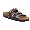 Pantolette ROHDE "Alba", Damen, Gr. 36, bunt (schwarz, multi), Nubukleder, klassisch, Schuhe, Sommerschuh, Schlappen, Hausschuh mit buntem Druck, G-Weite = weit
