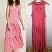 Anthropologie Dresses | Anthropologie Sundry Tiered Racerback Maxi Dress Coral Pink Cotton Modal Medium | Color: Pink | Size: M