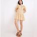 Madewell Dresses | Madewell Eyelet-Trim Tiered Mini Dress In Yellow Piccola Floral Size Xl | Color: Orange/Yellow | Size: Xl