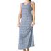 Athleta Dresses | Athleta Jersey Maxi Dress Striped Vneck Medium | Color: Blue/White | Size: M