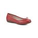 Wide Width Women's Cheryl Ballet Flat by Cliffs in Red Burnished Smooth (Size 8 W)