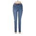 Nicole Miller New York Jeans - Mid/Reg Rise Skinny Leg Boyfriend: Blue Bottoms - Women's Size 6 - Sandwash