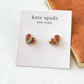 Kate Spade Jewelry | Kate Spade Gold Red Rock Solid Heart Stud Earrings | Color: Gold | Size: Os