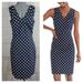 J. Crew Dresses | J. Crew V-Neck Seersucker Dress In Polka Dot J6369 In Navy Blue White Dot Size 2 | Color: Blue/White | Size: 2