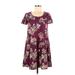 Nine Britton Casual Dress - A-Line: Burgundy Floral Dresses - Women's Size X-Small