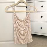 Free People Tops | Free People Cowl Neck Camisole - Tan Snakeskin | Color: Tan/White | Size: Xs