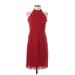 Ann Taylor LOFT Casual Dress - Party Mock Sleeveless: Burgundy Solid Dresses - Women's Size 2