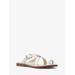 Michael Kors Ashton Metallic Leather Flat Sandal Silver 5