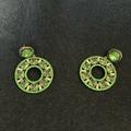 J. Crew Jewelry | Jcrew Green Crystal Disc Statement Earrings. Excellent Condition | Color: Gold/Green | Size: Os