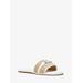 Michael Kors Ember Embellished Straw Slide Sandal Natural 9